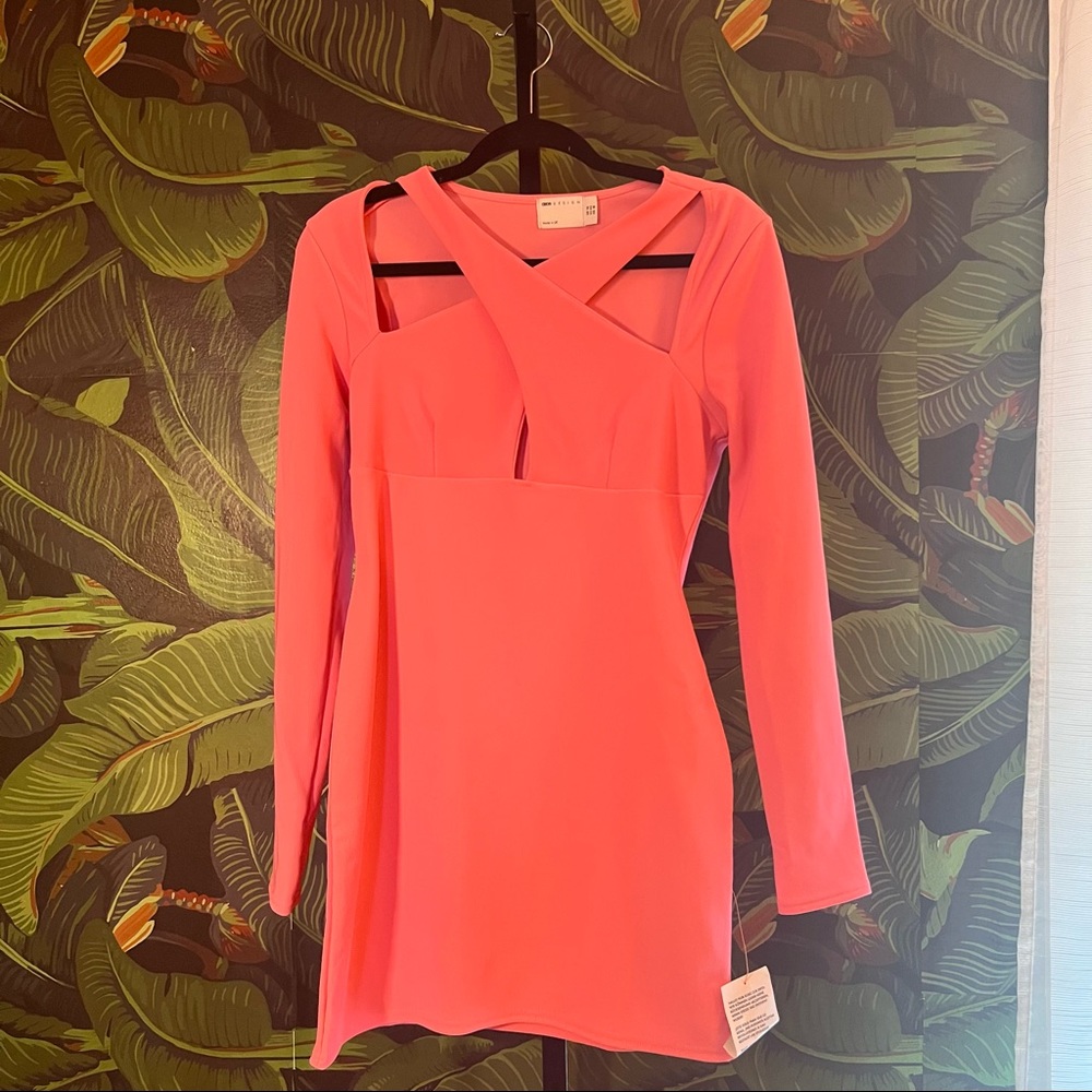 long sleeve pink mini dress